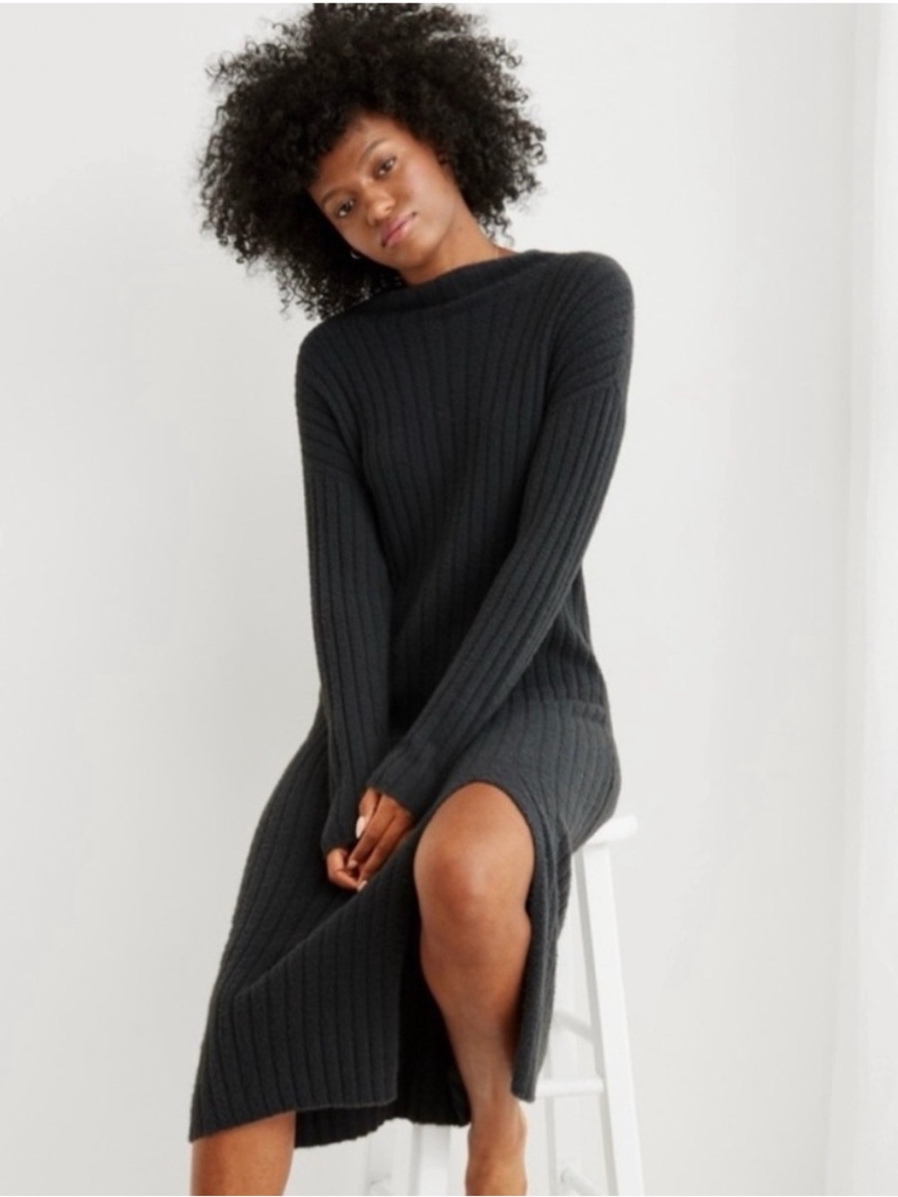 Aerie Buttercream Midi Sweater Dress